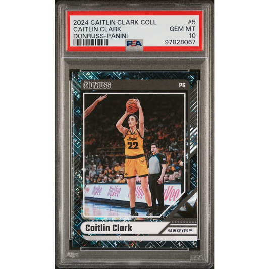 Graded 2024 Caitlin Clark basketball card in PSA case, perfect for collectors