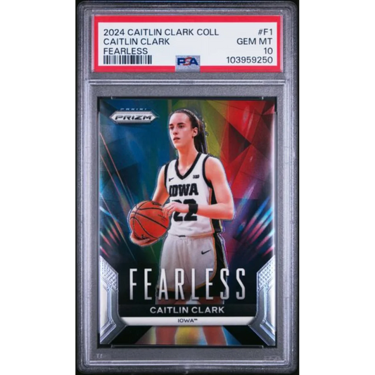 Graded 2024 Panini Caitlin Clark Collection Caitlin Clark #F1 Fearless Rookie RC Basketball Card PSA 10 Gem Mint | Hall of Fame Sports Memorabilia | vintageantiquesgifts.com