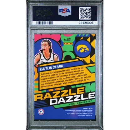 Graded 2024 Panini Caitlin Clark Collection Caitlin Clark #RD1 Razzle Dazzle Rookie RC Basketball Card PSA 10 Gem Mint | PSA 10 Gem Mint Graded Rookie Card | vintageantiquesgifts.com