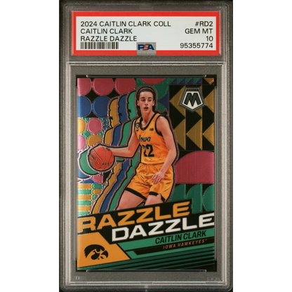 Graded 2024 Panini Caitlin Clark Collection Caitlin Clark #RD2 Razzle Dazzle Rookie RC Basketball Card PSA 10 Gem Mint | Hall of Fame Sports Memorabilia | vintageantiquesgifts.com