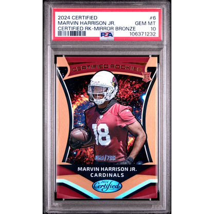 Graded 2024 Panini Certified Marvin Harrison Jr Rookie Card PSA 10