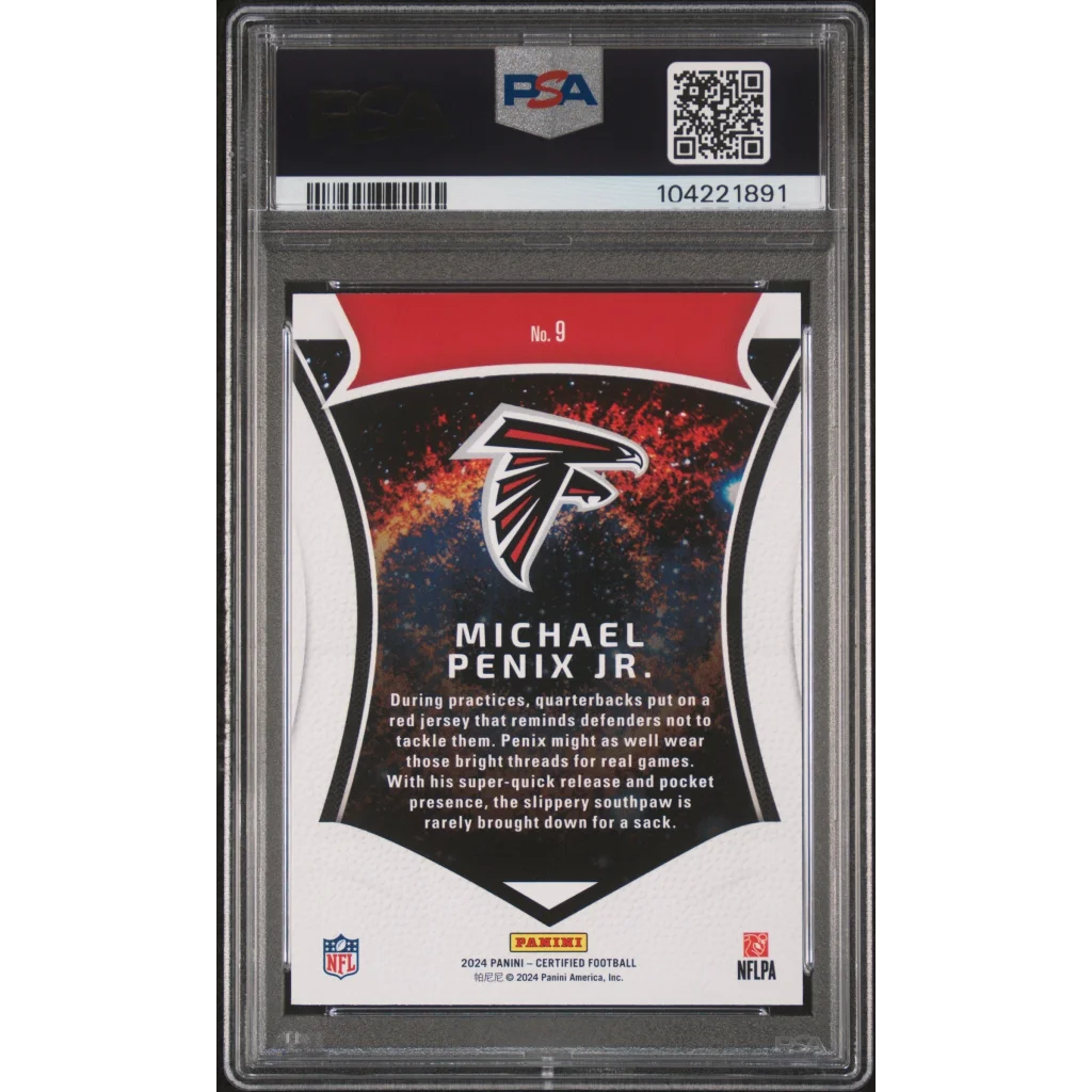Graded 2024 Panini Certified Michael Penix Jr #9 Cerified Rookies Rookie RC Football Card PSA 10 Gem Mint | PSA 10 Gem Mint Graded Rookie Card | vintageantiquesgifts.com