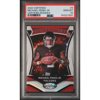 Graded 2024 Panini Certified Michael Penix Jr #9 Cerified Rookies Rookie RC Football Card PSA 10 Gem Mint