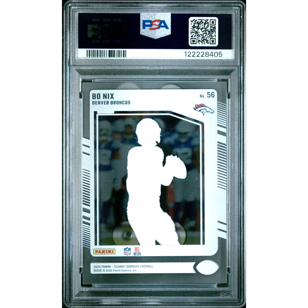 Graded 2024 Panini Clearly Donruss Bo Nix #56 Rookie RC Football Card PSA 9 Mint | PSA 9 Mint Graded Rookie Card | vintageantiquesgifts.com