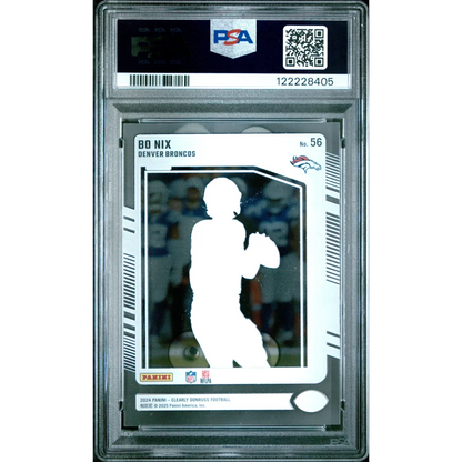 Graded 2024 Panini Clearly Donruss Bo Nix #56 Rookie RC Football Card PSA 9 Mint | PSA 9 Mint Graded Rookie Card | vintageantiquesgifts.com