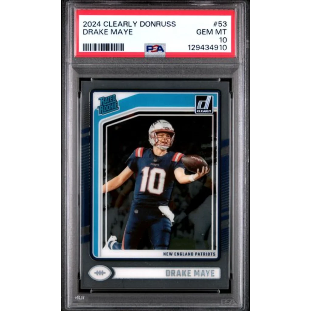 Graded PSA 10 2024 Panini Clearly Donruss Drake Maye #53 Rookie Card