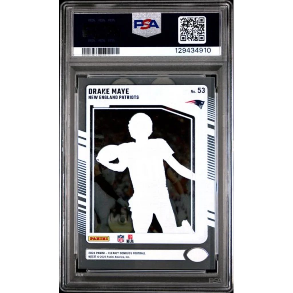 Graded 2024 Panini Clearly Donruss Drake Maye #53 RC PSA 10 Patriots