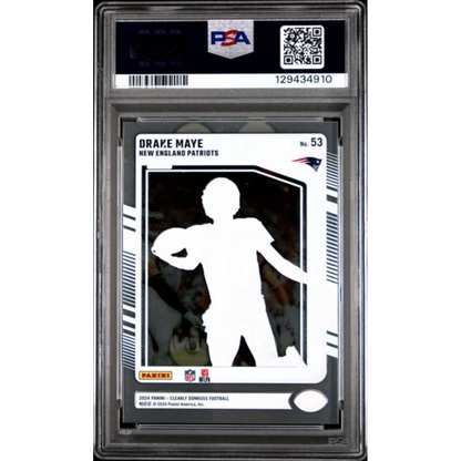 Graded 2024 Panini Clearly Donruss Drake Maye #53 RC PSA 10 Patriots