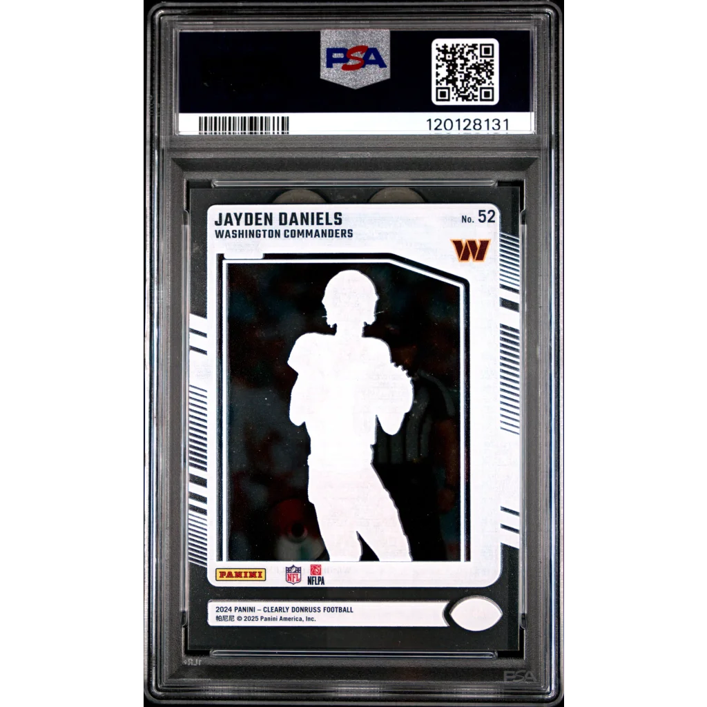 Graded 2024 Panini Clearly Donruss Jayden Daniels #52 Rookie RC Football Card PSA 10 Gem Mint | PSA 10 Gem Mint Graded Rookie Card | vintageantiquesgifts.com