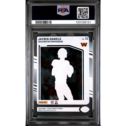 Graded 2024 Panini Clearly Donruss Jayden Daniels #52 Rookie RC Football Card PSA 10 Gem Mint | PSA 10 Gem Mint Graded Rookie Card | vintageantiquesgifts.com