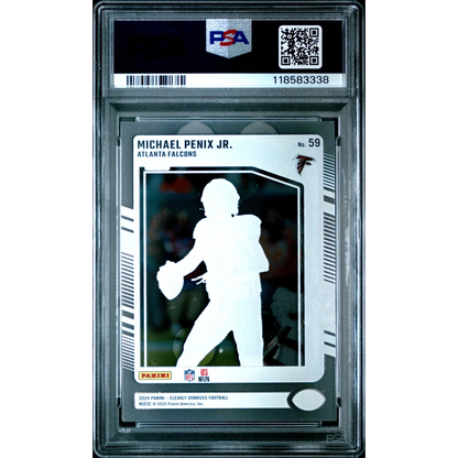 Graded 2024 Panini Clearly Donruss Michael Penix Jr #59 Rookie RC Football Card PSA 10 Gem Mint