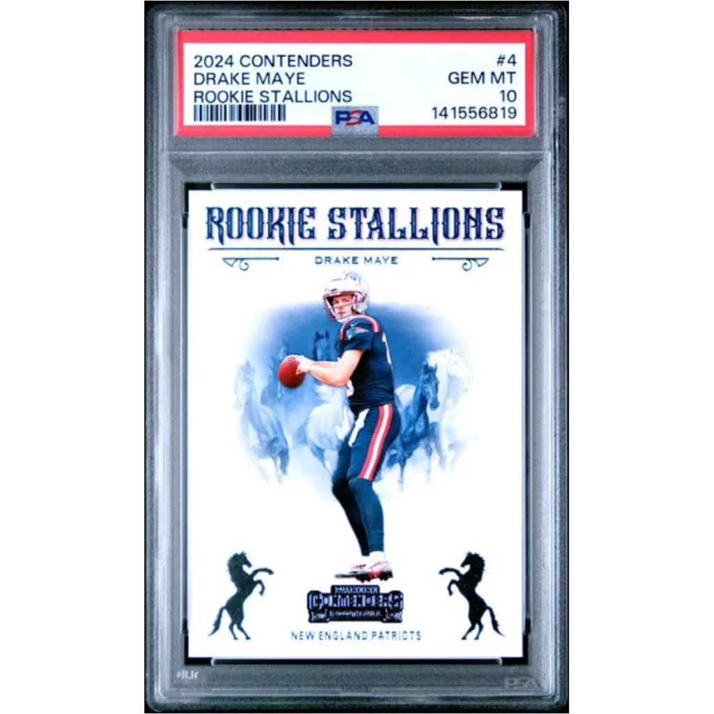 Graded 2024 Panini Contenders Drake Maye #4 Rookie Stallions Rookie RC Football Card PSA 10 Gem Mint | Hall of Fame Sports Memorabilia | vintageantiquesgifts.com
