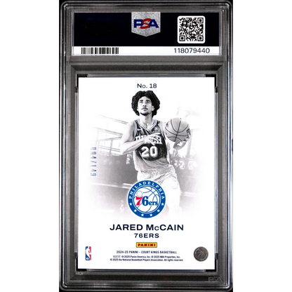 Graded 2024 Panini Court Kings Jared McCain #18 Works In Progress Ruby /149 Rookie RC Basketball Card PSA 10 Gem Mint | PSA 10 Gem Mint Graded Rookie Card | vintageantiquesgifts.com