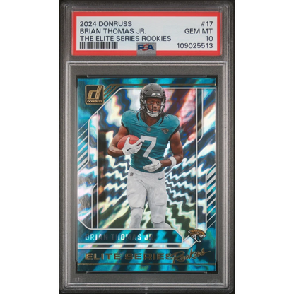 Graded PSA 10 2024 Panini Donruss Brian Thomas Jr Rookie RC Card