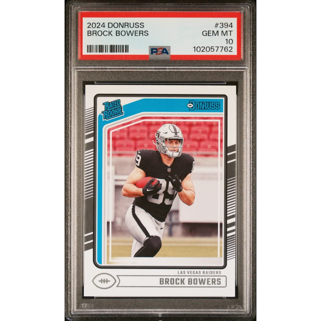 Graded 2024 Panini Donruss Brock Bowers #394 Rookie RC Football Card PSA 10 Gem Mint | Hall of Fame Sports Memorabilia | vintageantiquesgifts.com