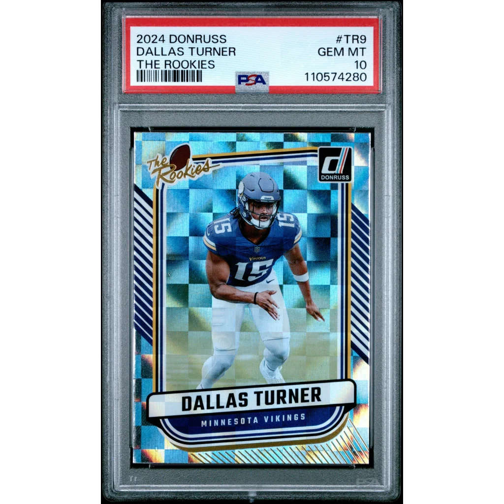 Graded 2024 Panini Donruss Dallas Turner #TR9 The Rookies Rookie RC Football Card PSA 10 Gem Mint | Hall of Fame Sports Memorabilia | vintageantiquesgifts.com