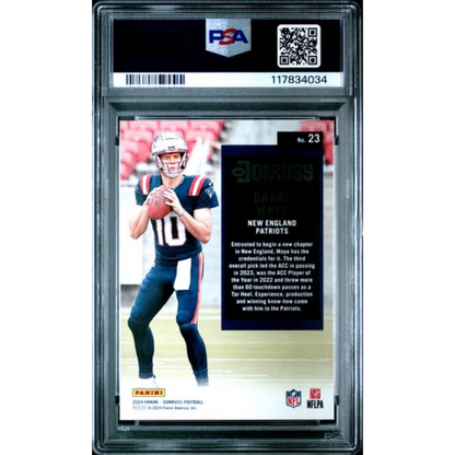 PSA 10 Graded 2024 Panini Donruss Drake Maye #23 Retro 1994 Rookie RC Card