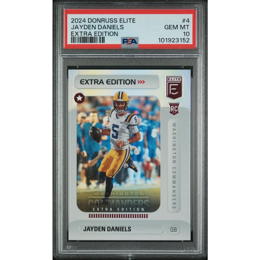 Graded 2024 Panini Donruss Elite Jayden Daniels #4 Extra Edition Rookie RC Football Card PSA 10 Gem Mint | Hall of Fame Sports Memorabilia | vintageantiquesgifts.com