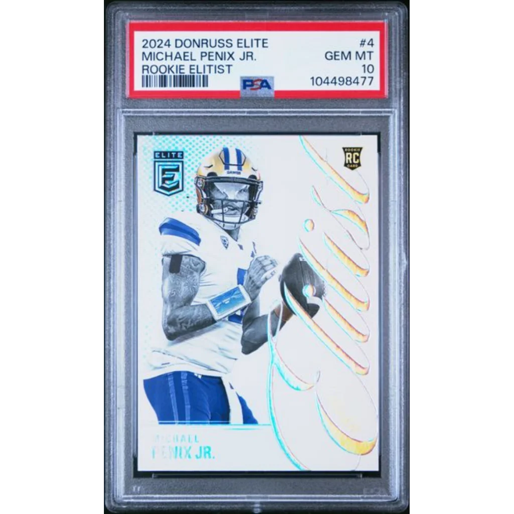 Graded 2024 Panini Donruss Elite Michael Penix Jr #4 Rookie Elitist Rookie RC Football Card PSA 10 Gem Mint | Hall of Fame Sports Memorabilia | vintageantiquesgifts.com