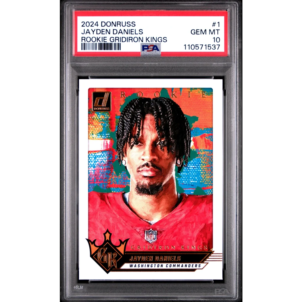 Graded 2024 Panini Donruss Jayden Daniels #1 Rookie Gridiron Kings Rookie RC Football Card PSA 10 Gem Mint | Hall of Fame Sports Memorabilia | vintageantiquesgifts.com