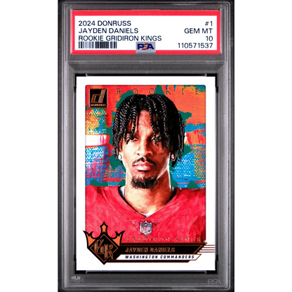 Graded 2024 Panini Donruss Jayden Daniels #1 Rookie Gridiron Kings Rookie RC Football Card PSA 10 Gem Mint | Hall of Fame Sports Memorabilia | vintageantiquesgifts.com