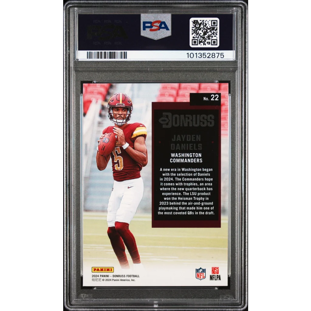 Graded 2024 Panini Donruss Jayden Daniels #22 Retro 1994 Rookie RC Football Card PSA 10 Gem Mint | PSA 10 Gem Mint Graded Rookie Card | vintageantiquesgifts.com