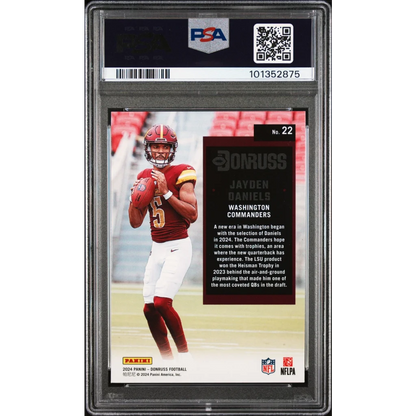 Graded 2024 Panini Donruss Jayden Daniels #22 Retro 1994 Rookie RC Football Card PSA 10 Gem Mint | PSA 10 Gem Mint Graded Rookie Card | vintageantiquesgifts.com