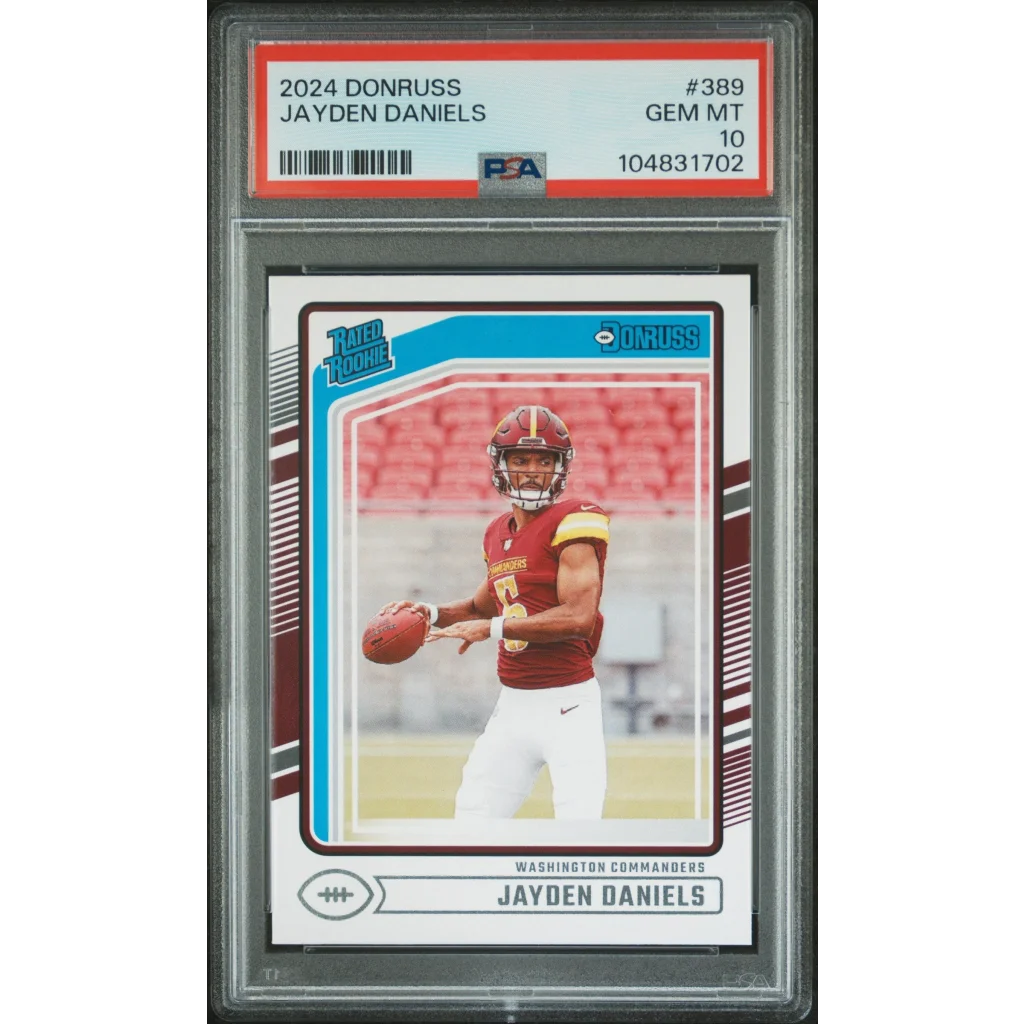 Graded 2024 Panini Donruss Jayden Daniels #389 Rookie RC Football Card PSA 10 Gem Mint | Hall of Fame Sports Memorabilia | vintageantiquesgifts.com