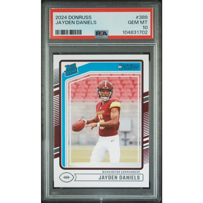 Graded 2024 Panini Donruss Jayden Daniels #389 Rookie RC Football Card PSA 10 Gem Mint | Hall of Fame Sports Memorabilia | vintageantiquesgifts.com