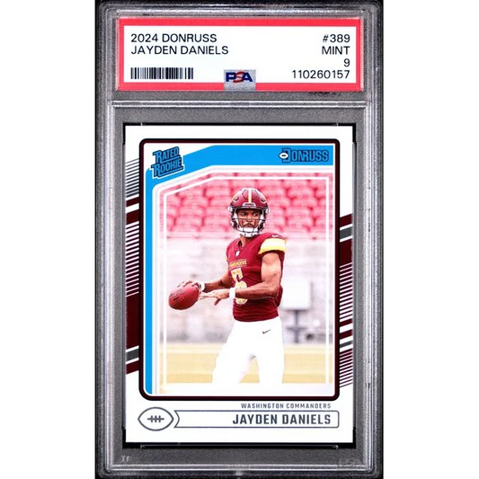 Graded 2024 Panini Donruss Jayden Daniels #389 Rookie RC Football Card PSA 9 Mint | Hall of Fame Sports Memorabilia | vintageantiquesgifts.com