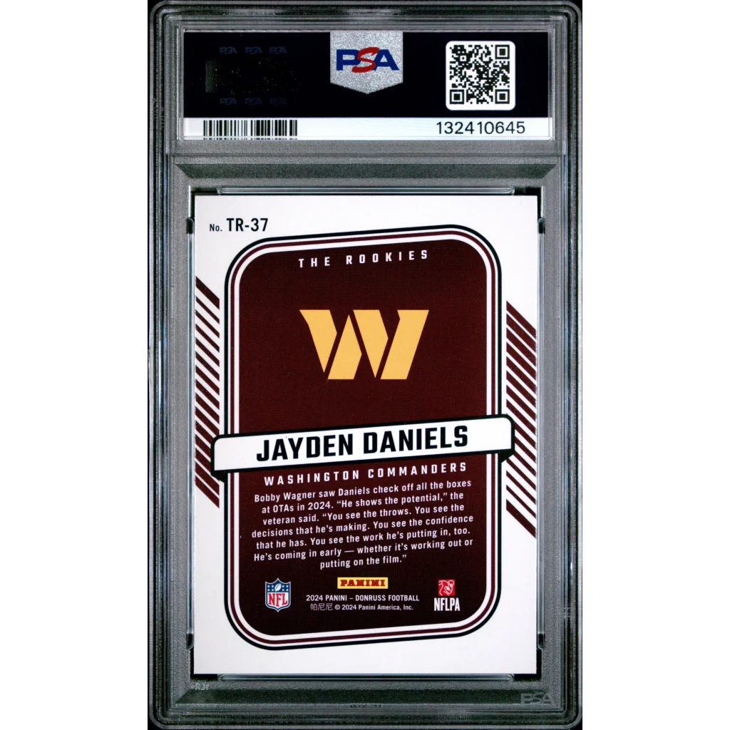 Graded 2024 Panini Donruss Jayden Daniels #TR37 The Rookies Rookie RC Football Card PSA 9 Mint | PSA 9 Mint Graded Rookie Card | vintageantiquesgifts.com
