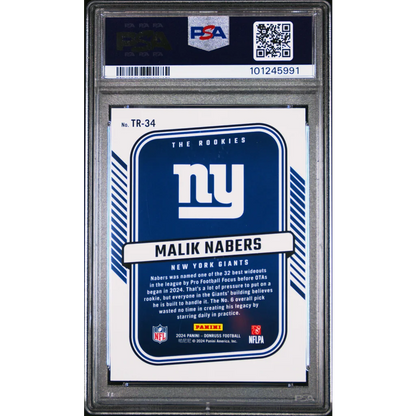PSA Graded Malik Nabers 2024 Donruss Rookies Football Card for collectors