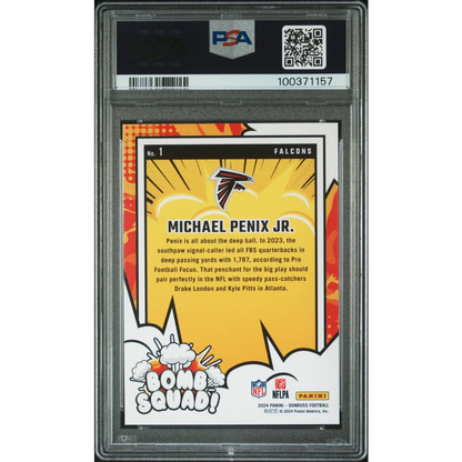 Graded PSA 10 2024 Panini Donruss Michael Penix Jr Rookie RC Football Card