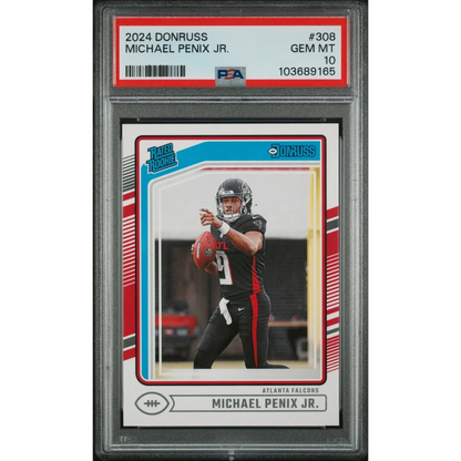 Graded PSA 10 2024 Panini Donruss Michael Penix Jr Rookie Card