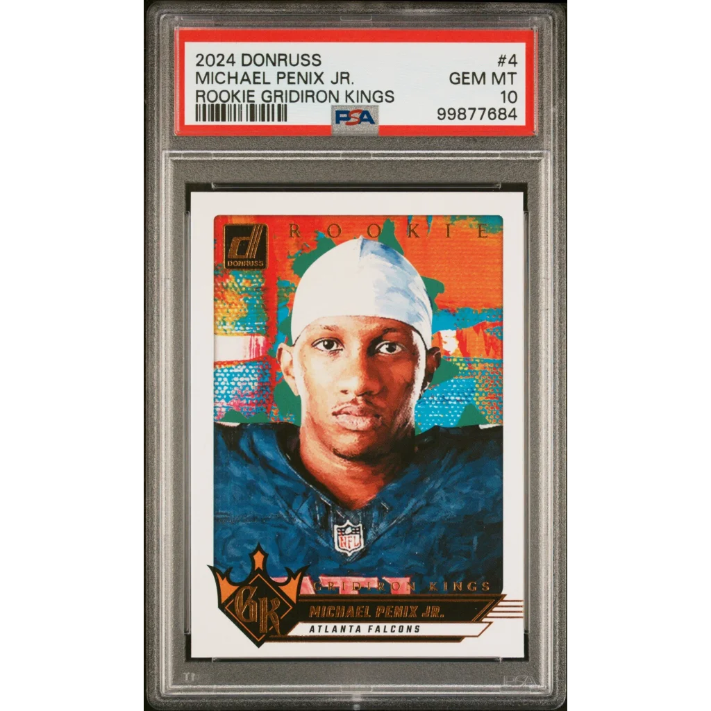 Graded 2024 Panini Donruss Michael Penix Jr #4 Rookie Gridiron Kings Rookie RC Football Card PSA 10 Gem Mint | Hall of Fame Sports Memorabilia | vintageantiquesgifts.com