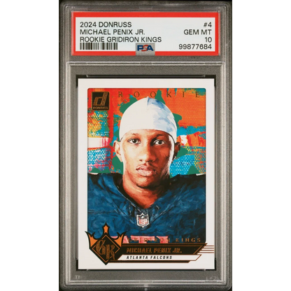Graded 2024 Panini Donruss Michael Penix Jr #4 Rookie Gridiron Kings Rookie RC Football Card PSA 10 Gem Mint | Hall of Fame Sports Memorabilia | vintageantiquesgifts.com