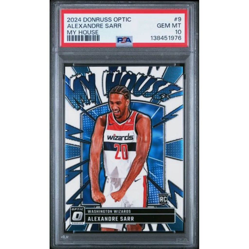 Graded PSA 10 2024 Donruss Optic #9 Alexandre Sarr My House Rookie Card