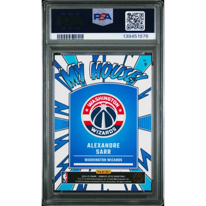 Graded PSA 10 2024 Panini Donruss Optic Alexandre Sarr #9 My House RC Wizards