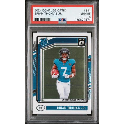 Graded PSA 8 2024 Panini Donruss Optic Brian Thomas Jr. Rookie Card