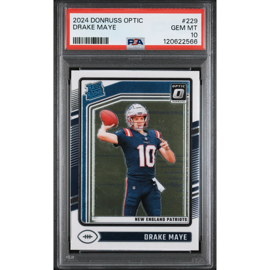 Graded 2024 Panini Donruss Optic Drake Maye #229 Rookie RC PSA 10 Gem Mint