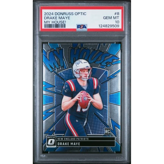 PSA graded Drake Maye 2024 Donruss Optic rookie card
