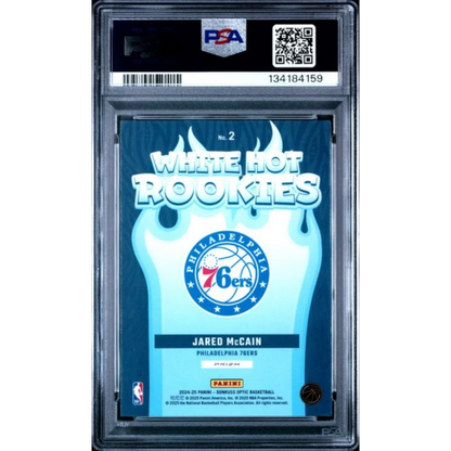 Graded 2024 Panini Donruss Optic Jared McCain 2 White Hot Rookies Purple Rookie RC Basketball Card PSA 10 Gem Mint | PSA 10 Gem Mint Graded Rookie Card | vintageantiquesgifts.com