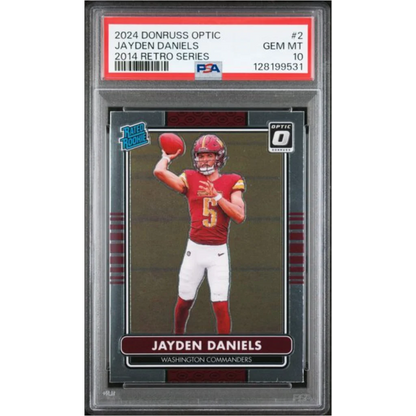 Graded 2024 Panini Donruss Optic Jayden Daniels #2 Rookie RC PSA 10 Gem Mint