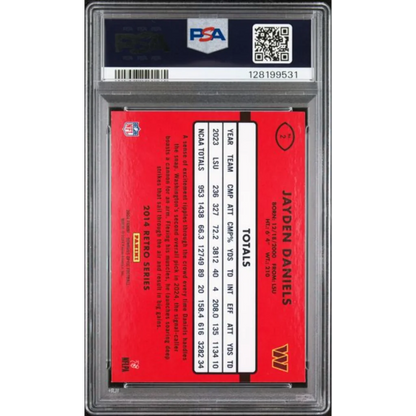 Graded PSA 10 2024 Panini Donruss Optic Jayden Daniels Rookie RC Red Card