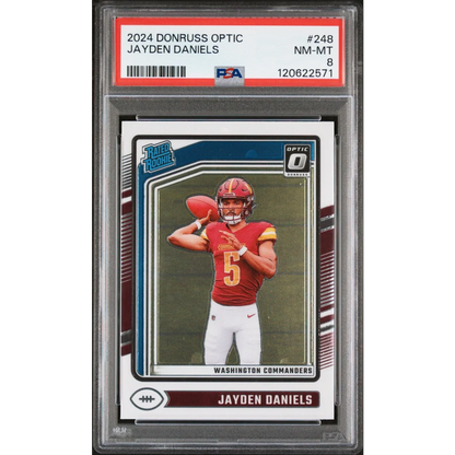 Graded 2024 Panini Donruss Optic Jayden Daniels #248 Rookie RC Football Card PSA 8 Near Mint