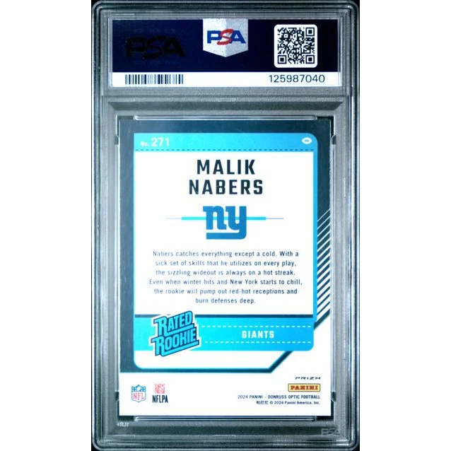 Graded 2024 Panini Donruss Optic Malik Nabers #271 Pink Rookie RC Football Card PSA 10 Gem Mint | PSA 10 Gem Mint Graded Rookie Card | vintageantiquesgifts.com