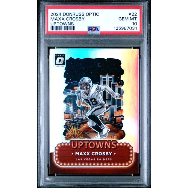 Graded 2024 Panini Donruss Optic Maxx Crosby #22 Uptowns Football Card PSA 10 Gem Mint