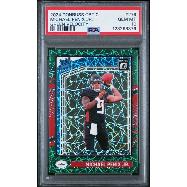 Graded PSA 10 2024 Panini Donruss Optic Michael Penix Jr #279 Green Velocity Rookie RC