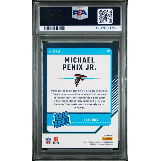 Graded PSA 10 2024 Panini Donruss Optic Michael Penix Jr Green Velocity RC