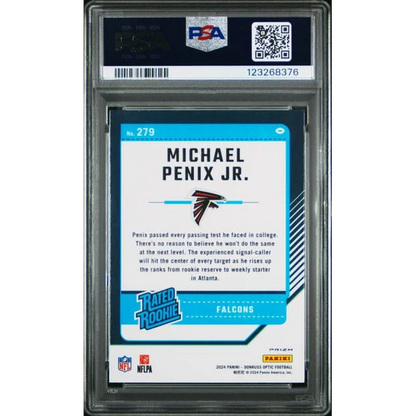 Graded PSA 10 2024 Panini Donruss Optic Michael Penix Jr Green Velocity RC